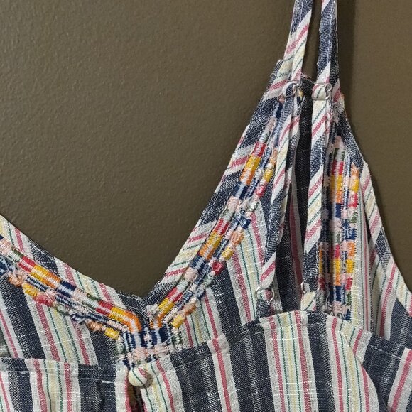 Savanna Jane Embroidered Striped Mini Sun Dress SIZE SMALL - Picture 4 of 6